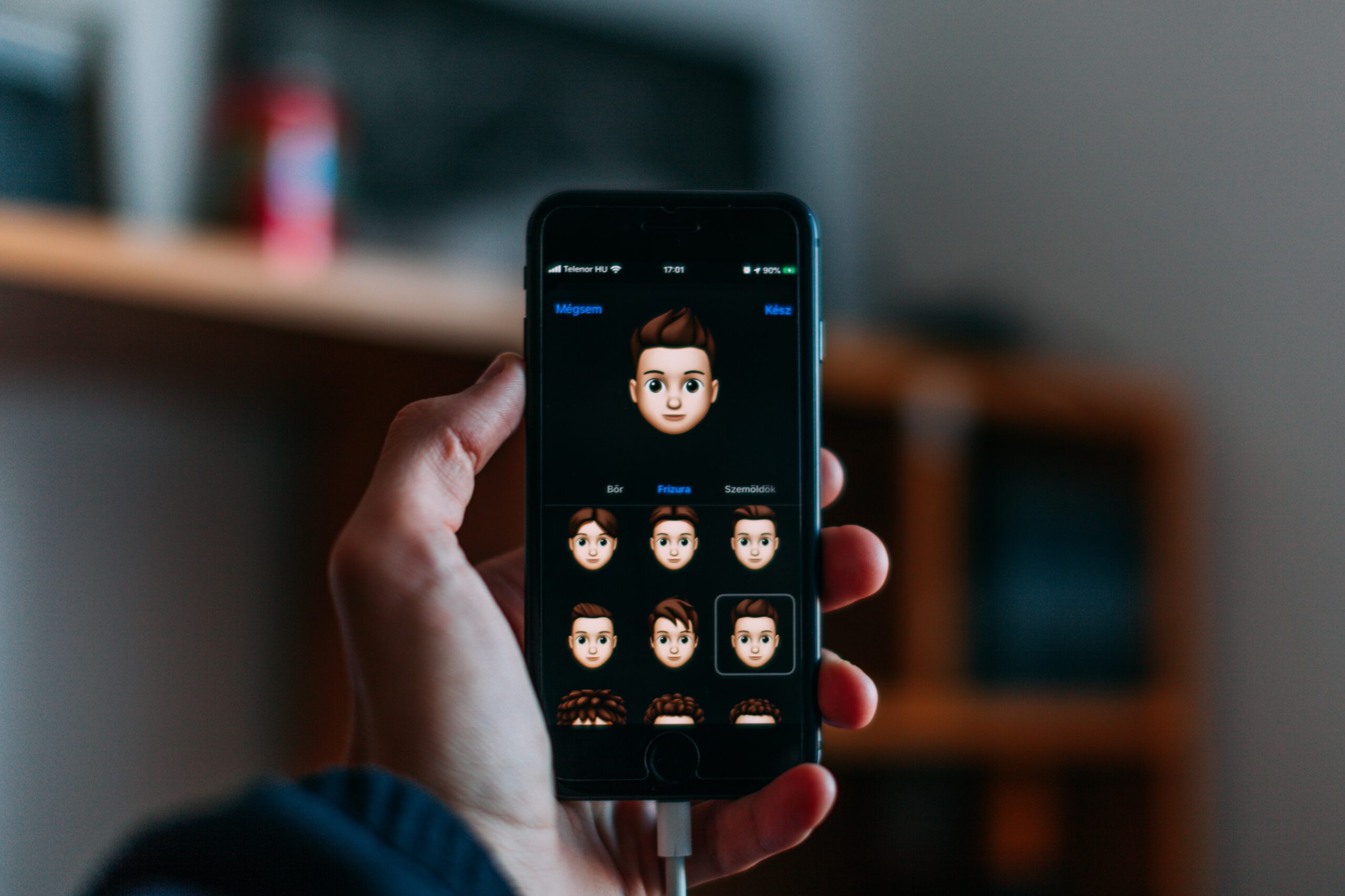 Facial analysis tool on an iPhone for an iPhone user to create a cartoon of themselves